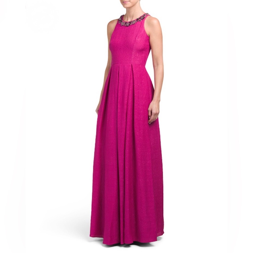 Marchesa Notte Jeweled Collar Gown